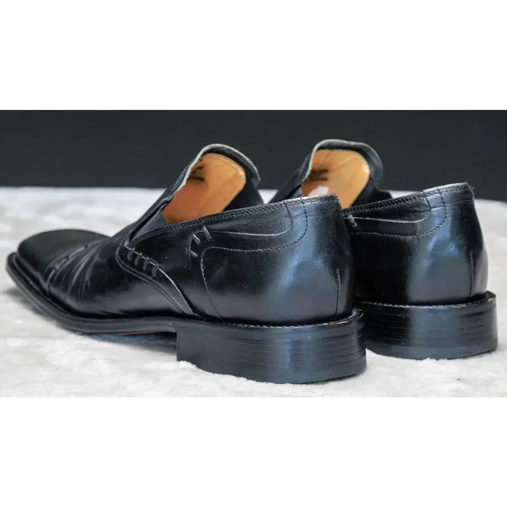 Kenneth Cole New York Black Leather Slip On Square Toe Loafers Mens Size 10
